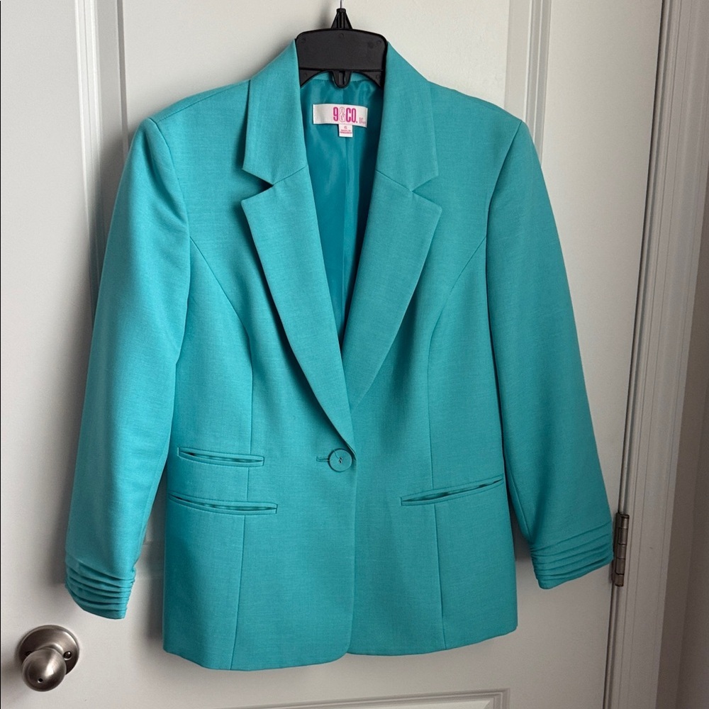 Chic Turquoise Women's Blazer Fully Lined EUC